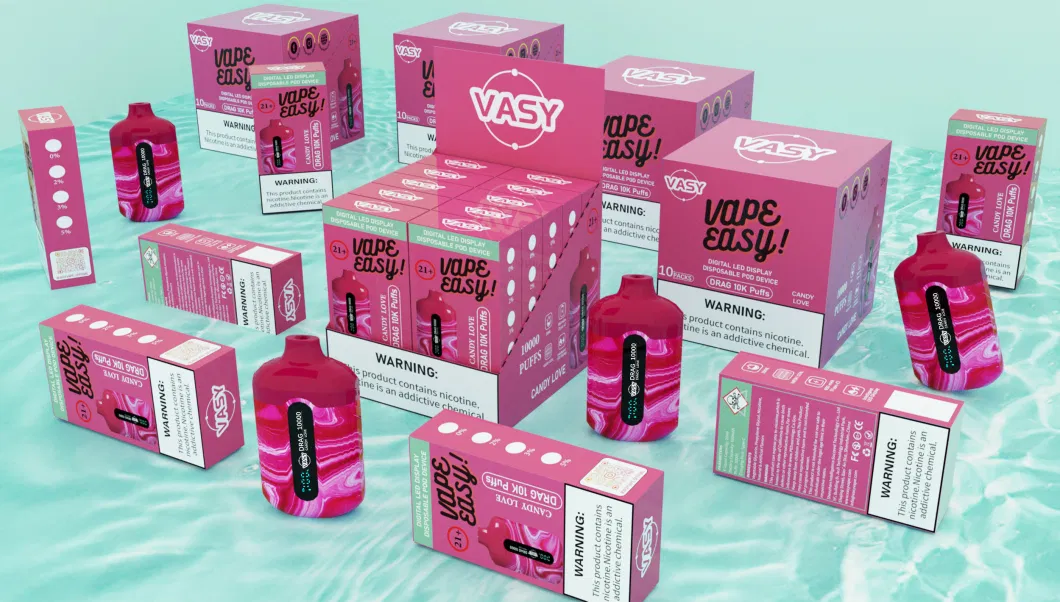 Wholesale Disposable Vape Vasy Drag 10000 Puff E Cigarette Dual Mesh Core Display