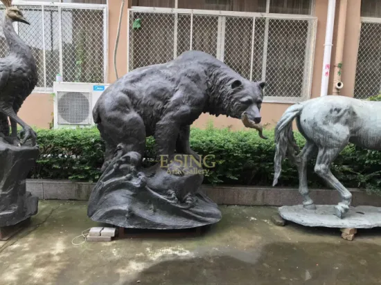 Jardim por atacado em tamanho real Animal Bronze Cooper Escultura Estátua de cavalo de bronze antigo